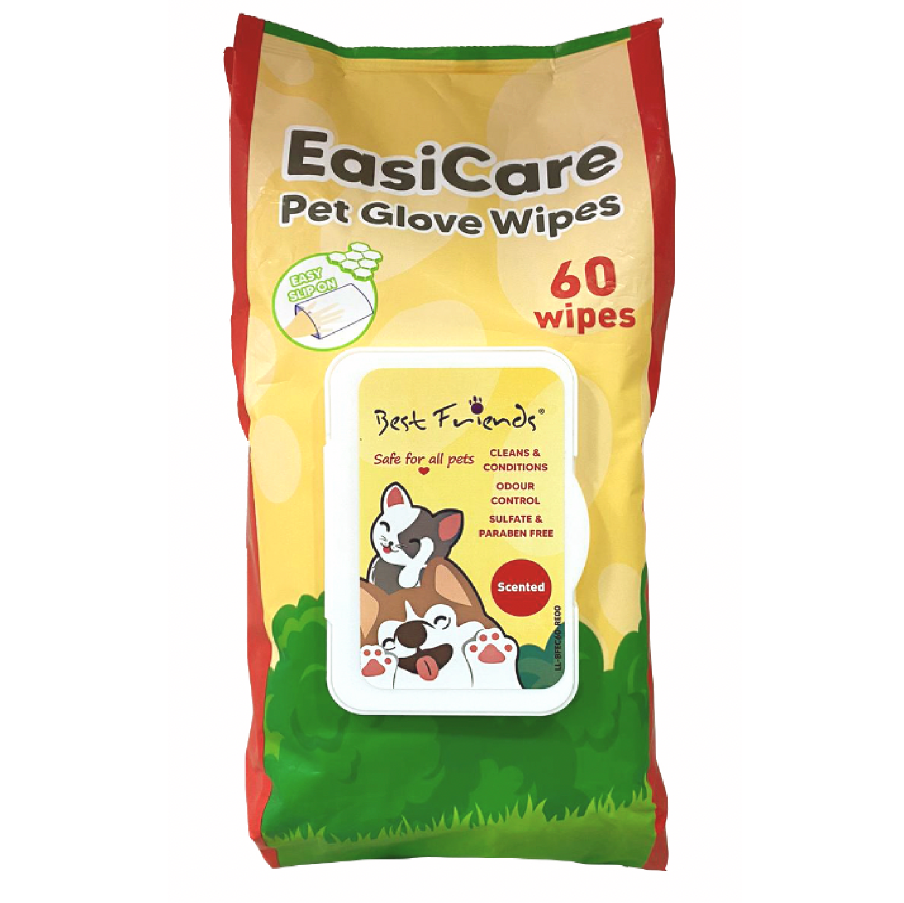 BEST FRIEND EASICARE Pet Glove Wipes 60 SHEETS/PACK